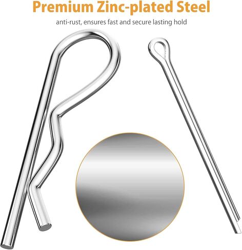 مجموعة متنوعة من دبابيس كوتر مكونة من 410 قطعة، ومشابك دبوس R مع زردية، ومجموعة دبابيس كوتر صغيرة من الفولاذ المطلي بالزنك للمقطورة وجزازة العشب والشاحنة in Kuwait