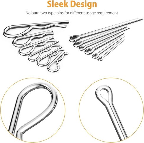 مجموعة متنوعة من دبابيس كوتر مكونة من 410 قطعة، ومشابك دبوس R مع زردية، ومجموعة دبابيس كوتر صغيرة من الفولاذ المطلي بالزنك للمقطورة وجزازة العشب والشاحنة in Kuwait