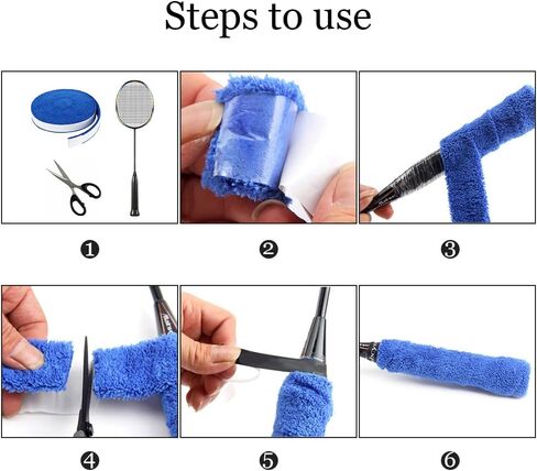 Ibluelover تنس الريشة منشفة شريط قبضة غير قابل للانزلاق مقبض مضرب التفاف ماص مضرب Overgrip لفة مضرب التنس العصابة للخارج in Kuwait