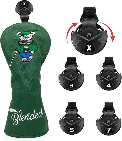 Golf Club Covers for Driver, Fairway, Hybrids - 4 Options - Golf Driver Headcover/Golf Fairway Wood Head Cover/Hybrid Headcover for Men/Women Golfer - Green Synthetic Leather in Saudi Arabia