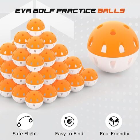Practice Golf Balls (20-Pack) 42mm Limited-Flight Rubber Golf Balls to Improve Your Swing - Hollow Airflow Mini Soft Balls - Good for Home Putting & Backyard Swing, Indoor & Outdoor in Saudi Arabia