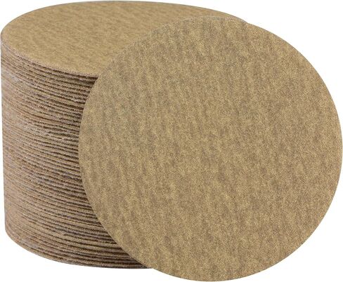 3 Inch Sanding Disc 50 PCS Gold Hook and Loop No Hole Sanding Discs 220 Grit Aluminum Oxide Orbital Sander Sandpaper for Wood Auto Body Paint Metal Polishing Use in Saudi Arabia