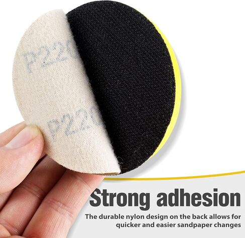 3 Inch Sanding Disc 50 PCS Gold Hook and Loop No Hole Sanding Discs 220 Grit Aluminum Oxide Orbital Sander Sandpaper for Wood Auto Body Paint Metal Polishing Use in Saudi Arabia