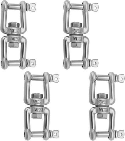 ECSiNG 4pcs 316 Stainless Steel Swivel Double Shackle M5x67mm Double Jaw Shackle Jaw Anchor Connector for Garden, Yard, Boat, and Outdoor Use in Saudi Arabia