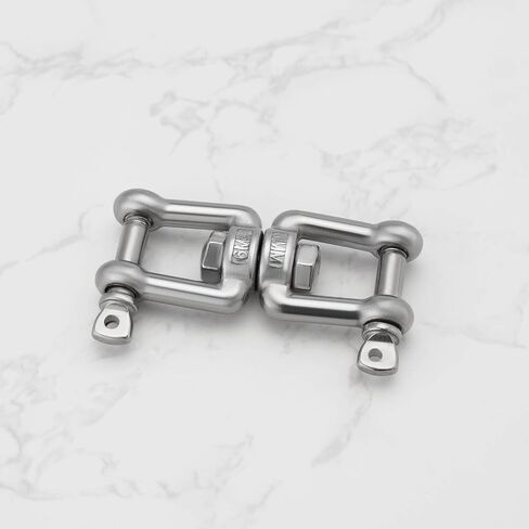 ECSiNG 4pcs 316 Stainless Steel Swivel Double Shackle M5x67mm Double Jaw Shackle Jaw Anchor Connector for Garden, Yard, Boat, and Outdoor Use in Saudi Arabia
