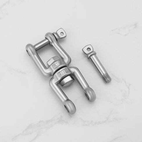 ECSiNG 4pcs 316 Stainless Steel Swivel Double Shackle M5x67mm Double Jaw Shackle Jaw Anchor Connector for Garden, Yard, Boat, and Outdoor Use in Saudi Arabia