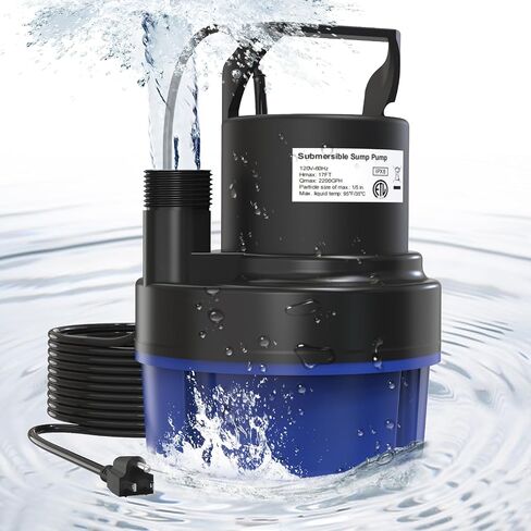 AgiiMan Submersible Water Pump, 2050GPH 1/2HP Portable Sump Pump for Pool Draining, Pool Cover Pump with 25 FT Power Cord in Saudi Arabia