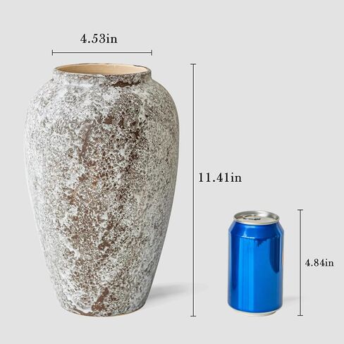 Rustic Ceramic Floor Large Vase for Farmhouse Decor, Pottery Clay Tall Terracotta Vase for Flowers, Pottery Vase for Living Room Decor, Shelf, Mantel Decoration, Wedding Housewarming Gift in Saudi Arabia