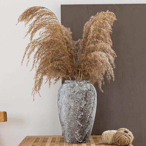 Rustic Ceramic Floor Large Vase for Farmhouse Decor, Pottery Clay Tall Terracotta Vase for Flowers, Pottery Vase for Living Room Decor, Shelf, Mantel Decoration, Wedding Housewarming Gift in Saudi Arabia
