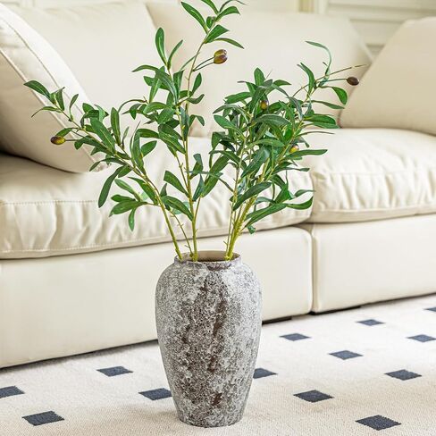 Rustic Ceramic Floor Large Vase for Farmhouse Decor, Pottery Clay Tall Terracotta Vase for Flowers, Pottery Vase for Living Room Decor, Shelf, Mantel Decoration, Wedding Housewarming Gift in Saudi Arabia