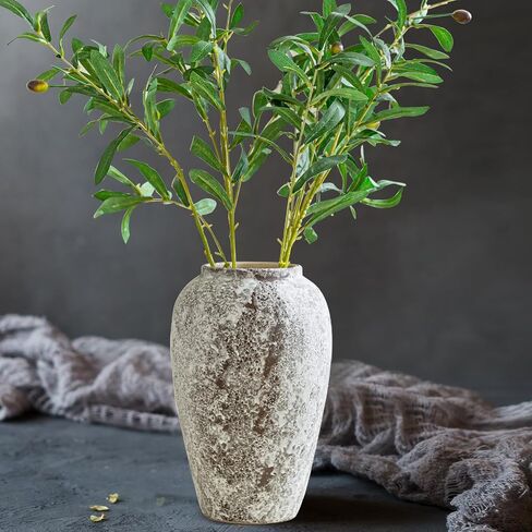Rustic Ceramic Floor Large Vase for Farmhouse Decor, Pottery Clay Tall Terracotta Vase for Flowers, Pottery Vase for Living Room Decor, Shelf, Mantel Decoration, Wedding Housewarming Gift in Saudi Arabia