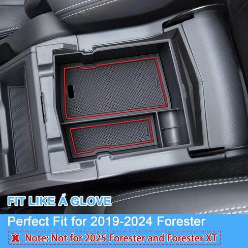 صينية تنظيم وحدة التحكم المركزية بتصميم مطور من JKCOVER متوافقة مع Subaru Forester 2024 2023 2022 2021 2020 2019 صندوق تخزين داخلي لمسند الذراع وملحقات سهلة الإزالة in Saudi Arabia