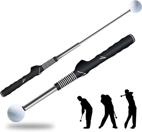 Golf Swing Trainer, Stretchable Swing Training Device with Sound-Emitting Swing Rod aids in Practice, Lightweight, Durable Golf Swing Mas with Ergonomic Grip in Saudi Arabia