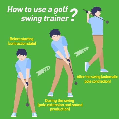Golf Swing Trainer, Stretchable Swing Training Device with Sound-Emitting Swing Rod aids in Practice, Lightweight, Durable Golf Swing Mas with Ergonomic Grip in Saudi Arabia