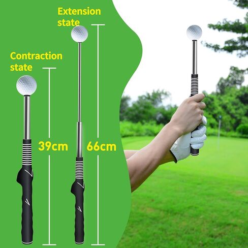 Golf Swing Trainer, Stretchable Swing Training Device with Sound-Emitting Swing Rod aids in Practice, Lightweight, Durable Golf Swing Mas with Ergonomic Grip in Saudi Arabia