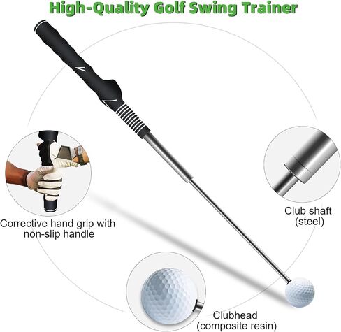 Golf Swing Trainer, Stretchable Swing Training Device with Sound-Emitting Swing Rod aids in Practice, Lightweight, Durable Golf Swing Mas with Ergonomic Grip in Saudi Arabia
