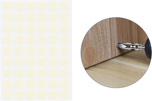 Aopin Screw Hole Stickers PVC Covers Self Adhesive, 21mm Decorative Stickers Screws Covers Caps Great for Wooden Furniture Wardrobe Cabinet Shelf Desk Plate 1 Sheet, PC-07 White Maple Wood in Saudi Arabia