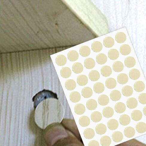 Aopin Screw Hole Stickers PVC Covers Self Adhesive, 21mm Decorative Stickers Screws Covers Caps Great for Wooden Furniture Wardrobe Cabinet Shelf Desk Plate 1 Sheet, PC-07 White Maple Wood in Saudi Arabia