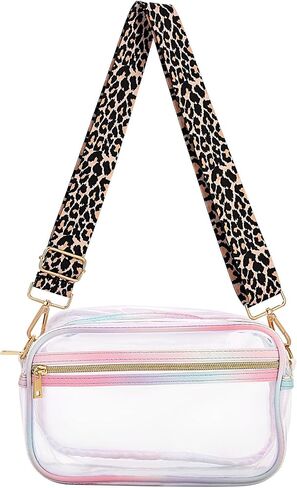 Clear Crossbody Purse for Women,Stadium Approved Adjustable Shoulder Strap See Through Bag for Concerts Sports in Saudi Arabia