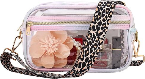 Clear Crossbody Purse for Women,Stadium Approved Adjustable Shoulder Strap See Through Bag for Concerts Sports in Saudi Arabia