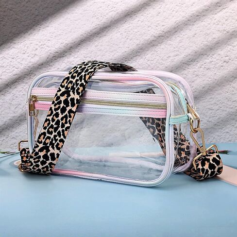 Clear Crossbody Purse for Women,Stadium Approved Adjustable Shoulder Strap See Through Bag for Concerts Sports in Saudi Arabia