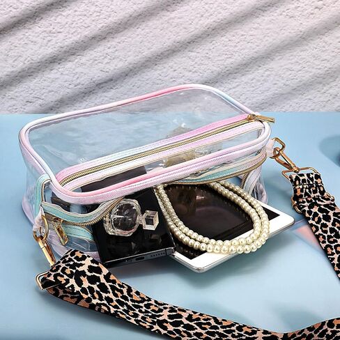Clear Crossbody Purse for Women,Stadium Approved Adjustable Shoulder Strap See Through Bag for Concerts Sports in Saudi Arabia