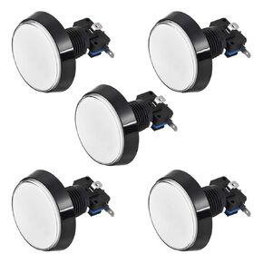 uxcell Game Push Button 60mm Round 12V LED Illuminated Push Button Switch with Micro Switch for Arcade Video Games White 5pcs
