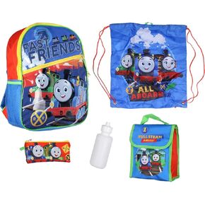 Thomas and Friends Backpack Thomas Train Fast Friends Backpack Set Lunch Box Pencil Case Water Bottle 5 Piece For Kids