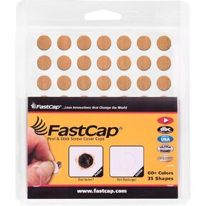 FastCap - Screw Hole Covers, 1/2" (13mm) Round Stickers - Ideal for Professional Woodworking, Furniture, and Cabinetry Projects - One Sheet of 56 Caps - Unfinished Real Wood (Cherry, 1)