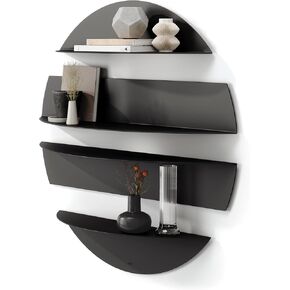 Umbra Solis Decorative Metal Floating Wall Shelf, Stone, Black