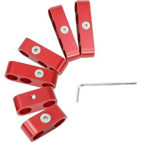 EASYBERG Spark Plug Wire Separators Aluminum Kit, 7mm 8mm 9.5mm Engine Spark Plug Wire Separator Divider for Looms SBC 350(Red,12 pcs)