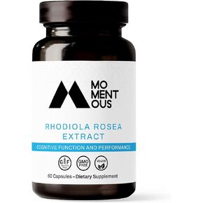 Momentous Rhodiola Rosea Supplement - Adaptogen Supplement for Cognitive Function, Fatigue & Stress Support - Rhodiola Rosea Root Extract - NSF Certified, GMO-Free, Gluten Free, Vegan, 60 Servings