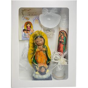 Guadalupe Night Light Baptism Candle Set for Boys - Baptism Candle Set Girl Catholic - Velas de Bautizo para Nino