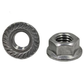 M6 x 1mm Serrated Flange Hex LockNuts (Pack of 50), 18-8 Stainless Steel (304 / A2), Corrosion/Rust Resistant, Coarse Thread Finished Metric Lock Nuts for Screws & Bolts - by Chipmunk Hardware