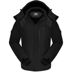 CAMEL CROWN Mens Winter Coat Waterproof Ski Jacket with Fleece Lining Warm Windproof for Snow Rain Outdoor Hiking Mountain