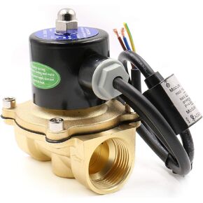 Baomain Brass Electric Solenoid Valve 1 inch DC 12V Water Air NC Valve Energy-saving 2W-250-25J