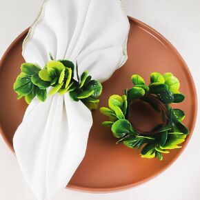 مجموعة حلقات المناديل المكونة من 6 قطع، حامل حلقة منديل أوراق الربيع للعائلة لتناول الطعام وحفلات الزفاف وأعياد الميلاد وعيد الفصح وديكور الطاولة in Kuwait