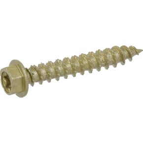 Power Pro Premium One Multi-Material Hex Washer Head Screws, Epoxy Coated Steel, Fasten in Wood, Metal, Concrete, Drywall and Plastic, Bronze, #10 x 1-¼ inches, Box of 133 Screws