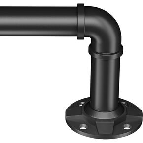 Black 1-inch diameter curtain rod: suitable for windows 72-144 "wide, adjustable curtain rod, modern minimalist design, indoor/outdoor use, 32-144" long