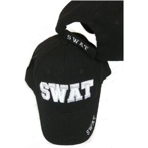 Swat Embroidered Adjustable Hat Black Ball Cap