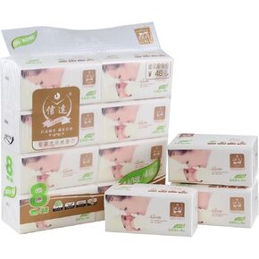 Wekioger 8-Pack 4-Ply Facial Tissue, Ultra Soft Tissues, 120 Tissues/Pack