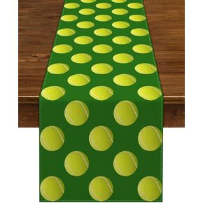 Nepnuser Tennis Ball Table Runner Tennis Party Decoration Sports Themed Birthday Party Supplies Summer Home Dining Room Kitchen Decor