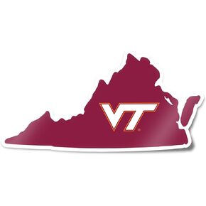 Desert Cactus Virginia Tech Sticker Hokies VT Vinyl Decal Laptop Water Bottle Car Scrapbook (State Border)