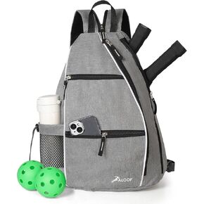 حقيبة ALOOF Pickleball، كرة مخلل قابلة للتعديل، حقيبة حبال كرة المضرب، حقيبة ظهر مع حامل زجاجة مياه