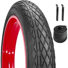 26" E-Bike Fat Tires 26 x 4.0 Folding Bead Tire and AV32mm Inner Tube for Electric Bicycles Compatible with Wide Mountain Snow Bike Tire (1 Tire 1 Tube)