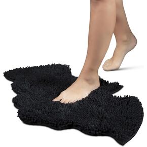 MANNY'S MYSTERIOUS ODDITIES Chenille Bat Bath Mat - 32 Inch by 20 Goth Bathroom Rug Extra Thick, Soft, Absorbant, and Machine Washable - Non Slip and No Creases - Batman Bathroom Decor