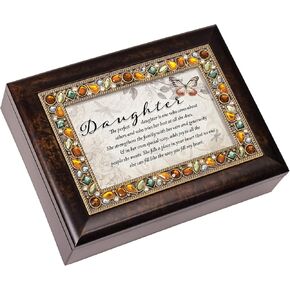 Cottage Garden Daughter You Fill My Heart Amber Earth Tone Jeweled Music Box Plays You are My Sunshine