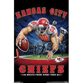Trends International NFL Kansas City Chiefs - End Zone 17 Wall Poster, 22.375" x 34", Premium Unframed Version