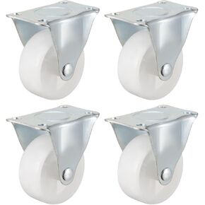 uxcell Caster Wheels 2" Polypropylene with Top Plate 44LBS Capacity for Furniture Carts Workbench, White, Pack of 4