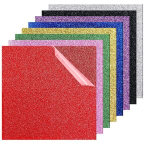 8 Pcs Glitter Acrylic Sheets, 8×8" Colored Acrylic Sheets for Engraving, 1/8" Thick Translucent Plastic Panels for Cutting, Square Acrylic Sheets for DIY Signs, Art Crafts, Decorations